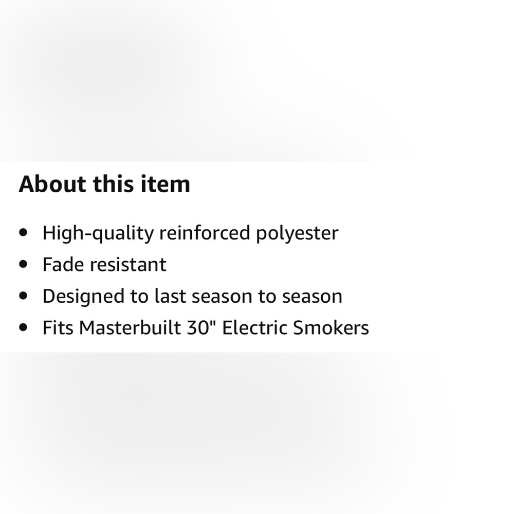 Masterbuilt Smoker Cover 30inch - Picture 3 of 10